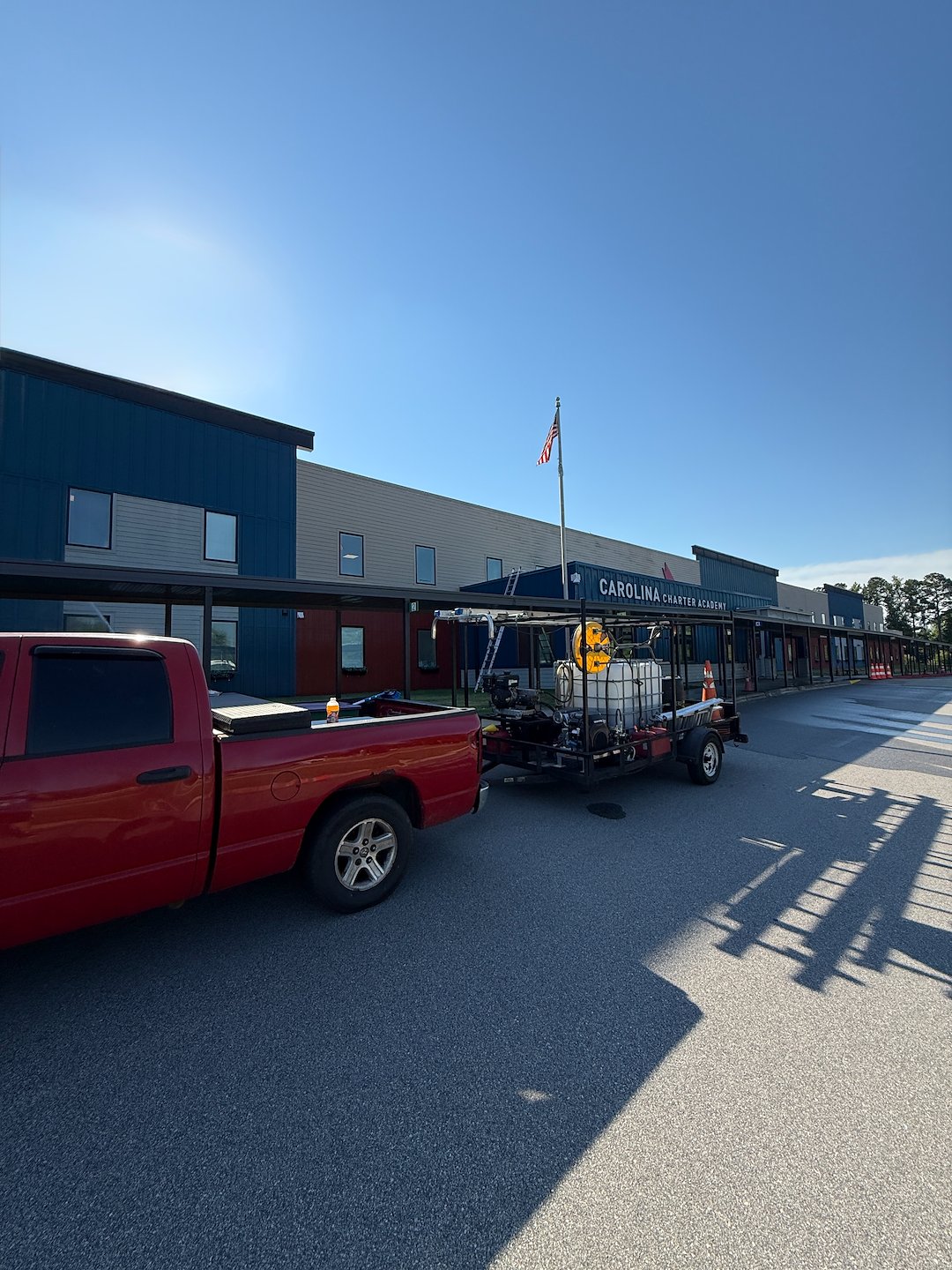 Carolina Charter Academy softwash in Angier, NC